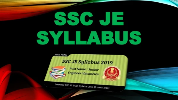 Download SSC JE Syllabus 2019-20 |SSC Junior Engineer Exam Guide