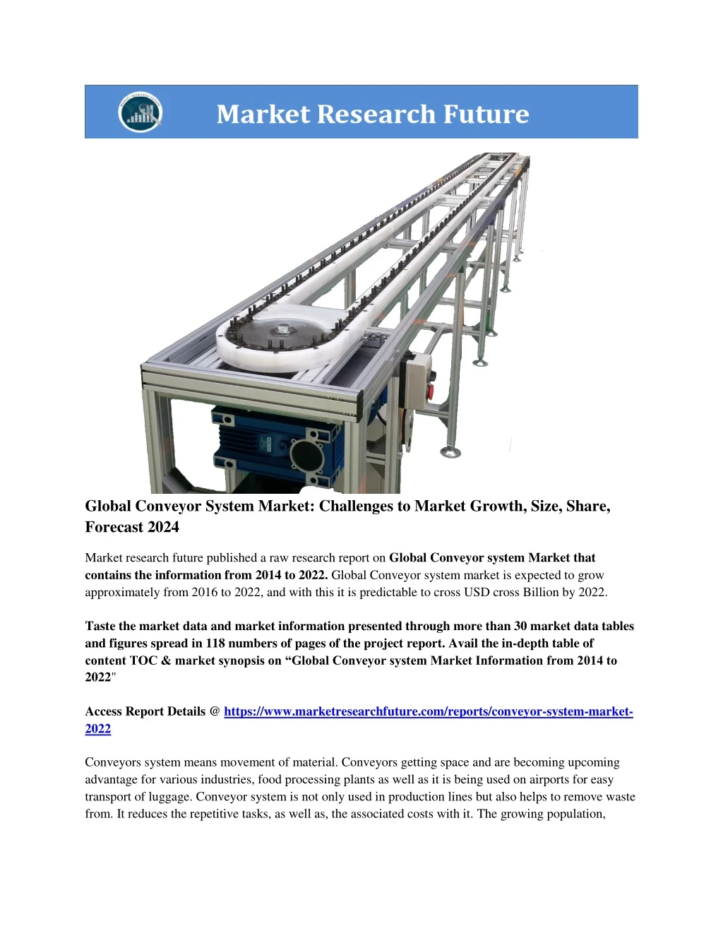 global conveyor system market challenges