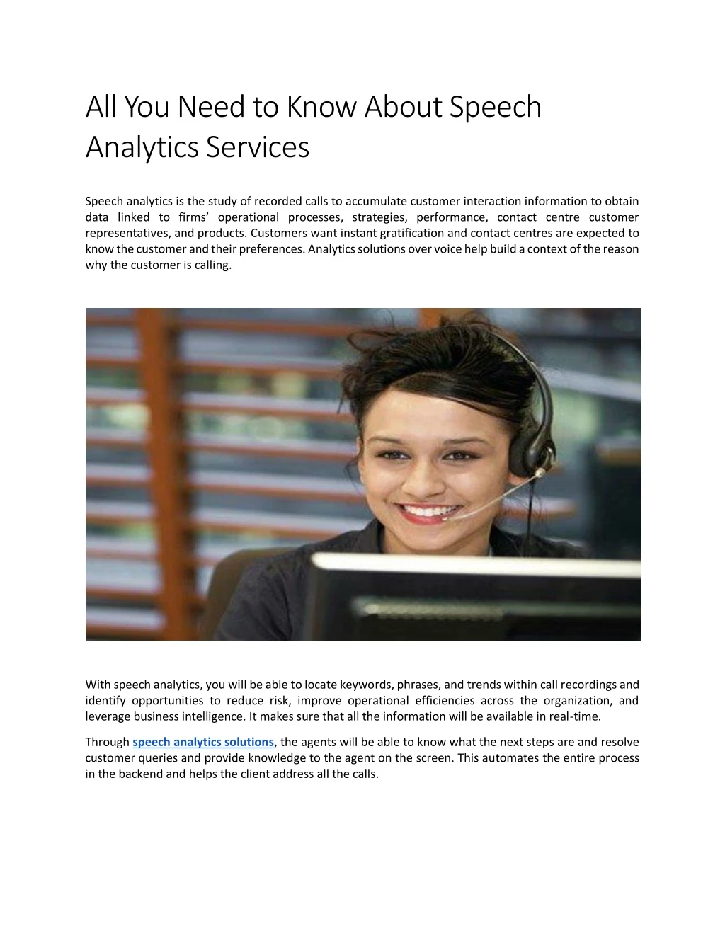 all you need to know about speech analytics