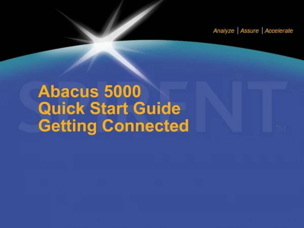 Abacus 5000 Quick Start Guide Getting Connected