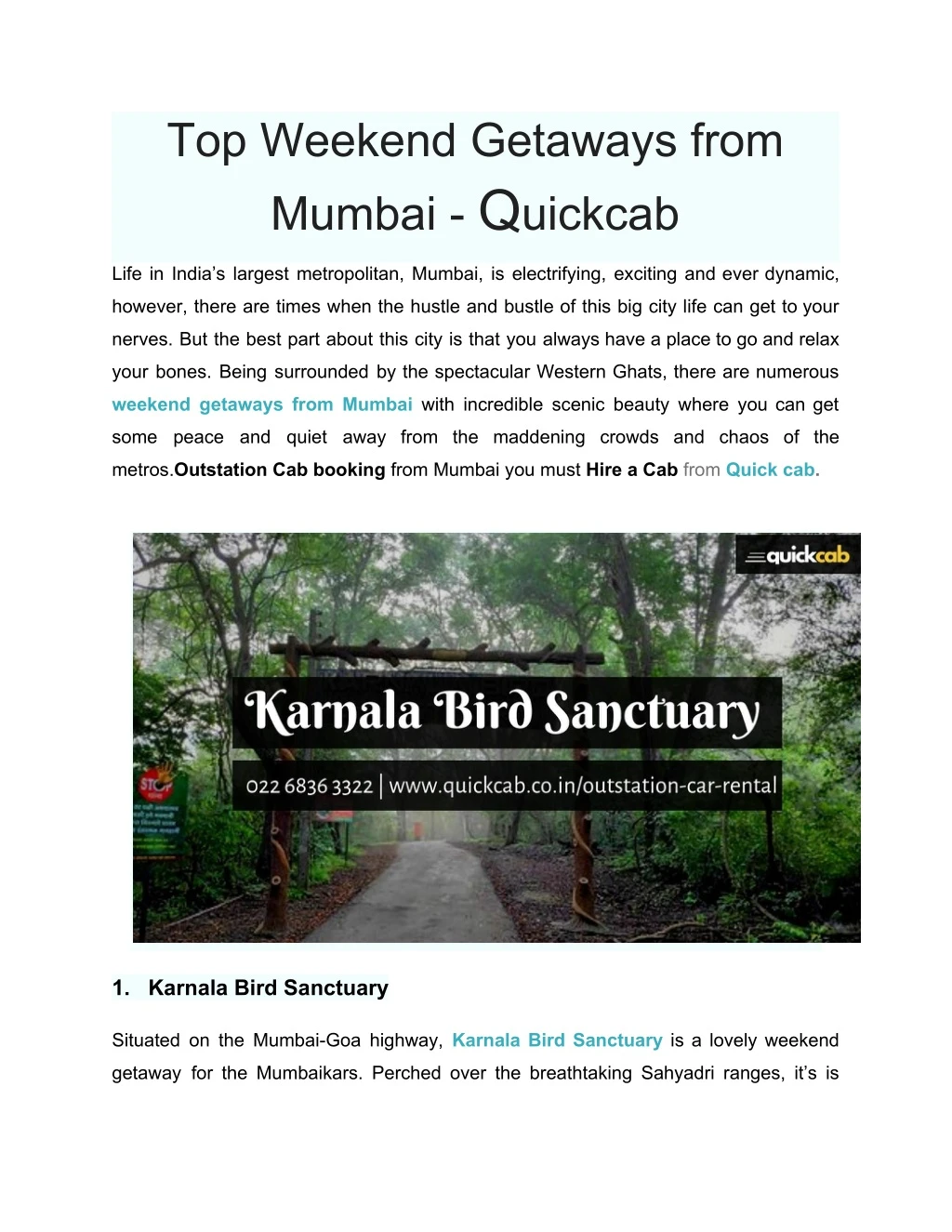 top weekend getaways from mumbai q uickcab