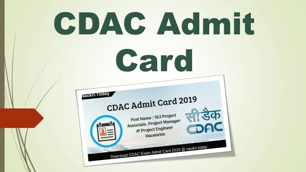 cdac admit card