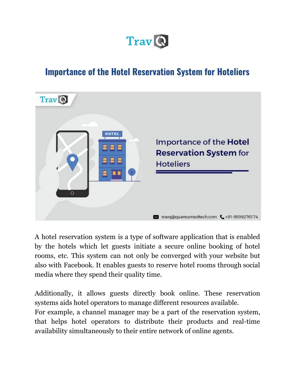 importance of the hotel reservation system