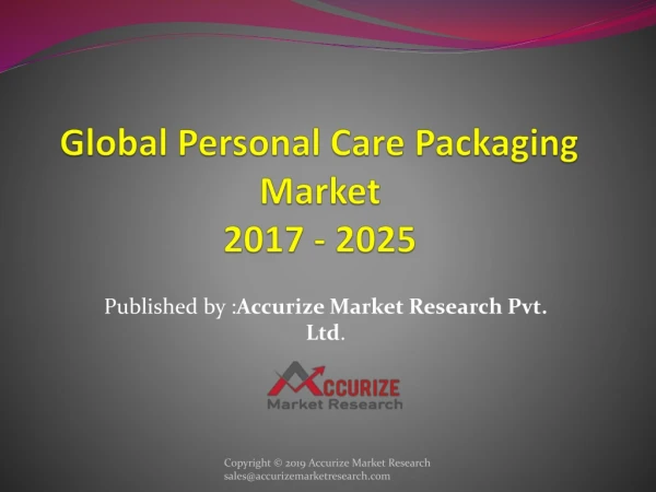 Global Personal Care Packaging Market is Estimated to Reach $44 Billion by 2024