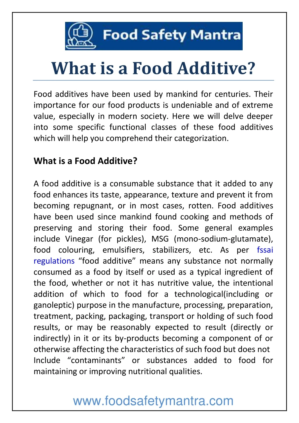 what is a food additive