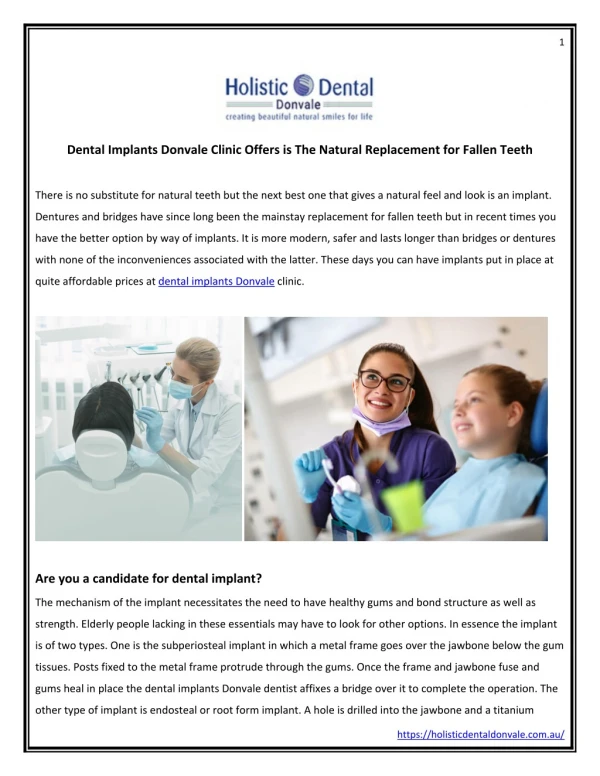Dental Implants Donvale Clinic Offers is The Natural Replacement for Fallen Teeth