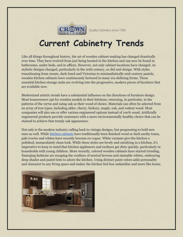 Current Cabinetry Trends