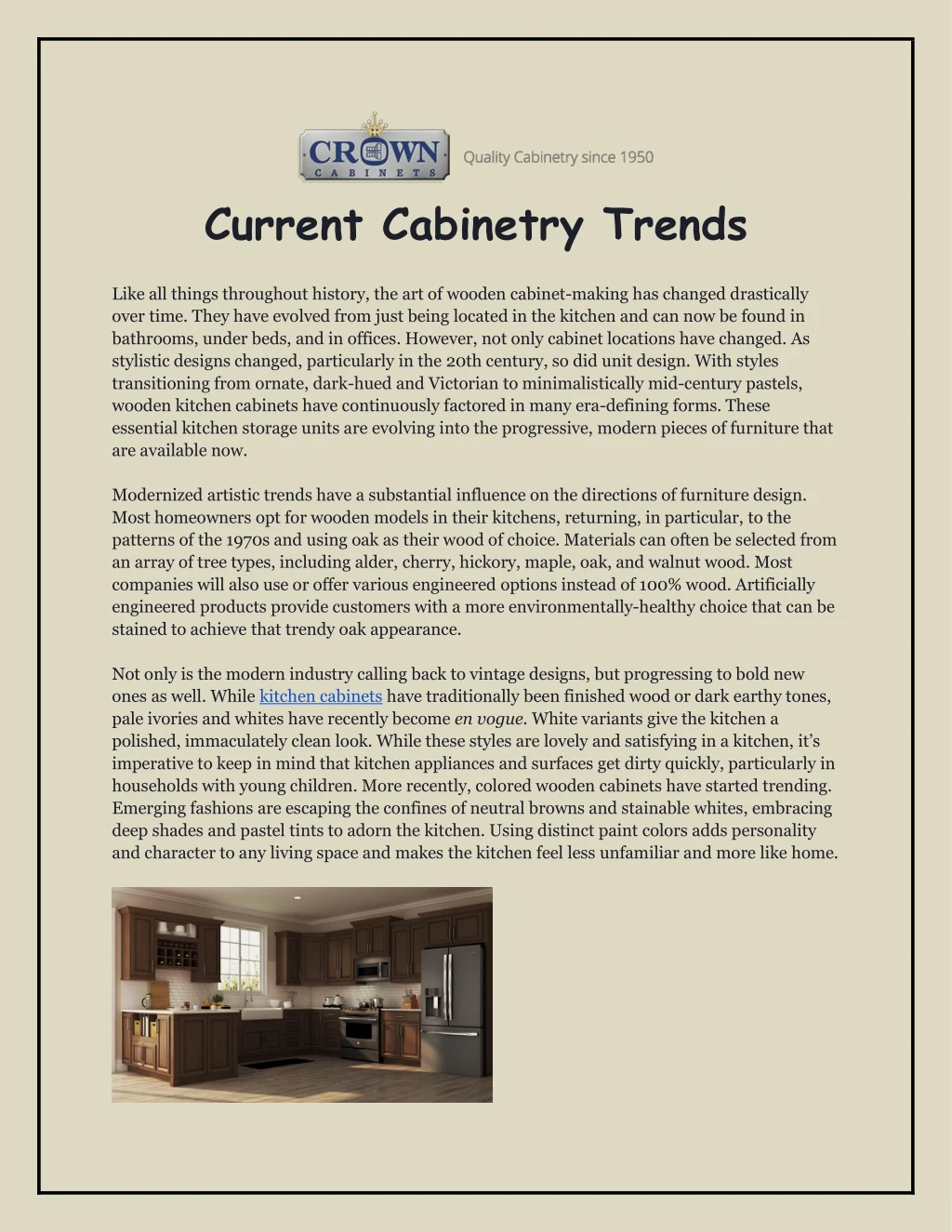 current cabinetry trends