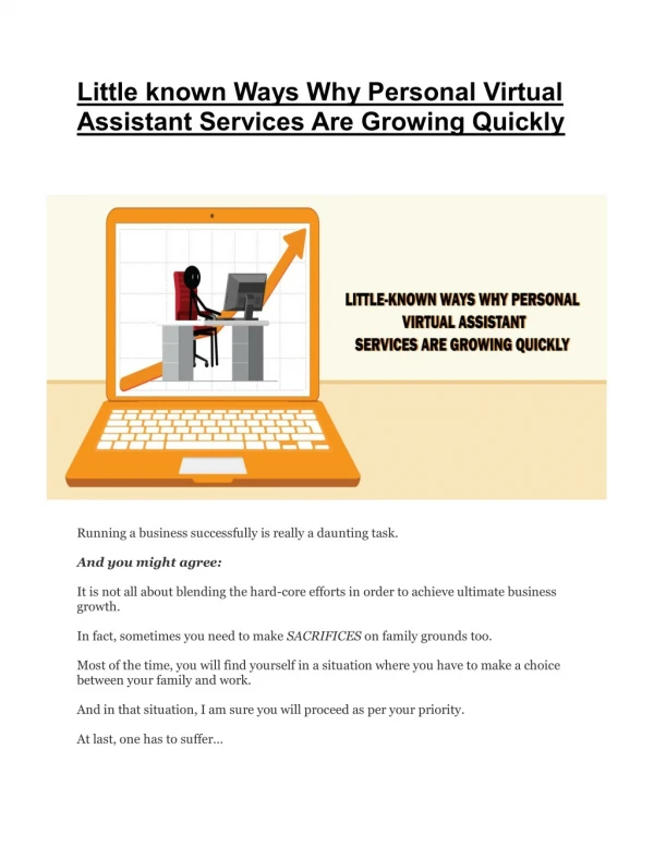 Little Known Ways Why Personal Virtual Assistant Services Are Growing Quickly