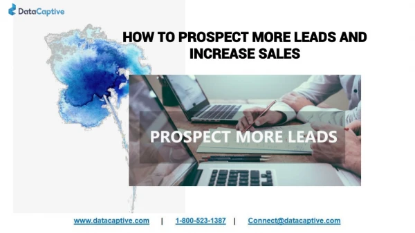 HOW TO PROSPECT MORE LEADS AND INCREASE SALES