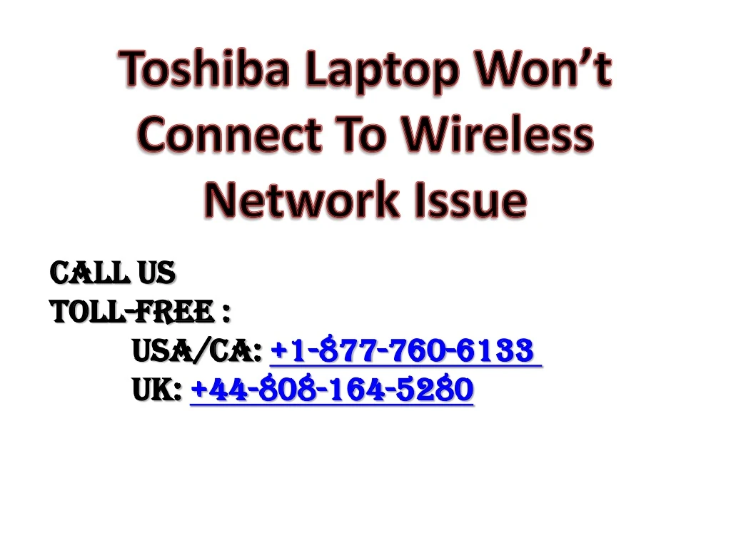 toshiba laptop won t connect to wireless network