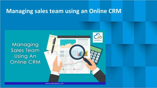 Managing sales team using an online crm