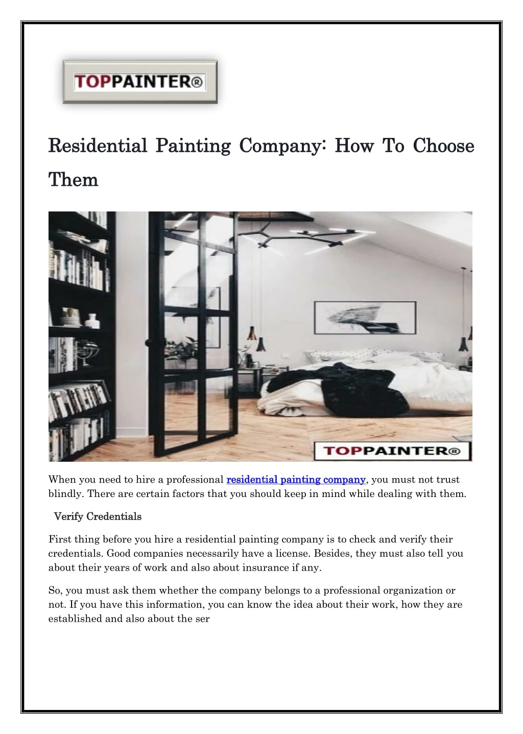 residential painting company how to choose