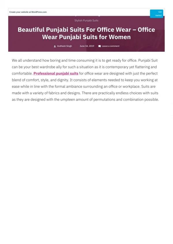Beautiful Punjabi Suits For Office Wear – Office Wear Punjabi Suits for Women