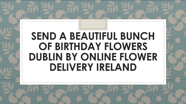 Send a Beautiful Bunch of Birthday Flowers Dublin