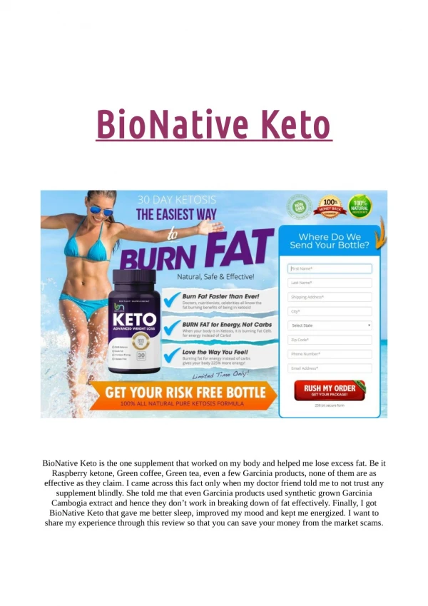 Where to purchase BioNative Keto: where to buy and Side Effect