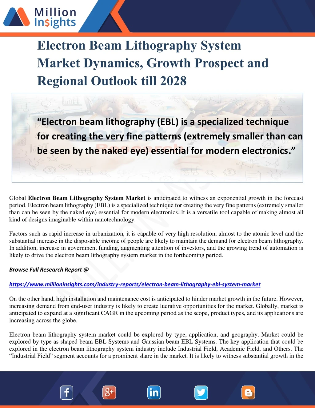 electron beam lithography system market dynamics