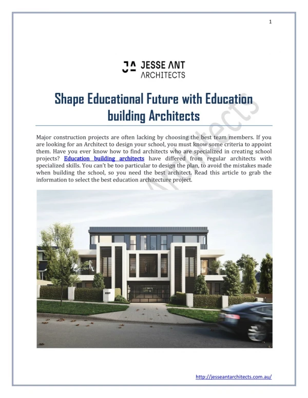 Shape Educational Future with Education building Architects