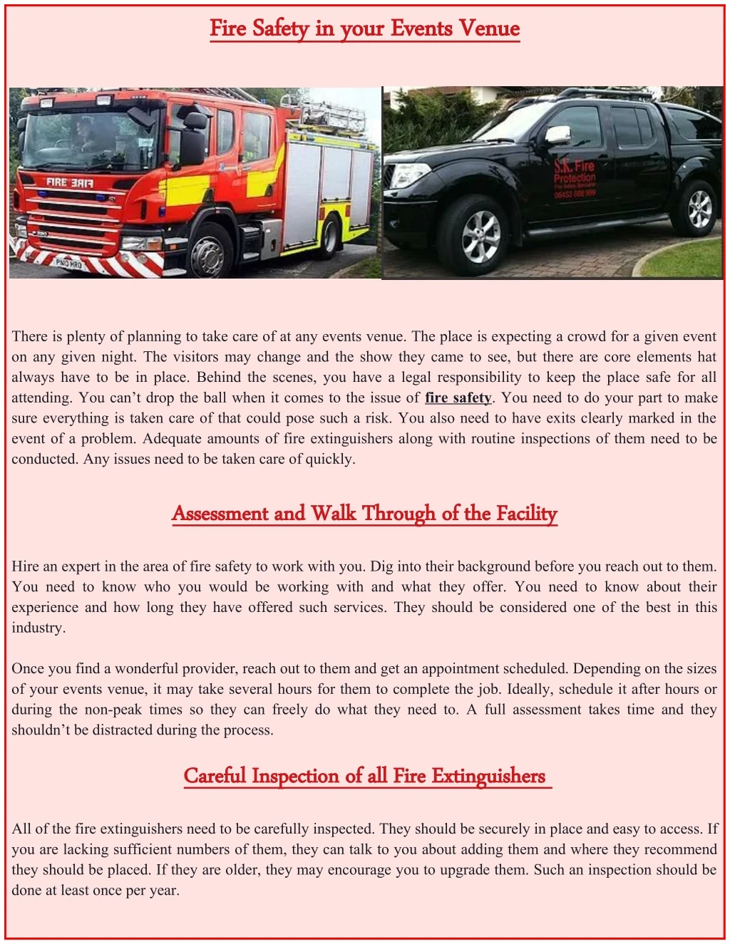 fire safety in your events venue fire safety