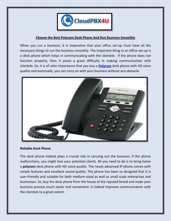 choose the best polycom desk phone