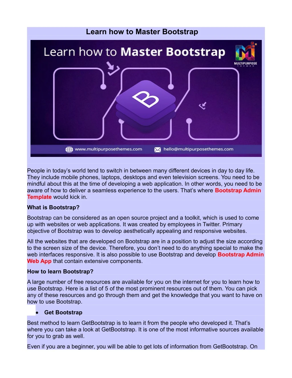 learn how to master bootstrap