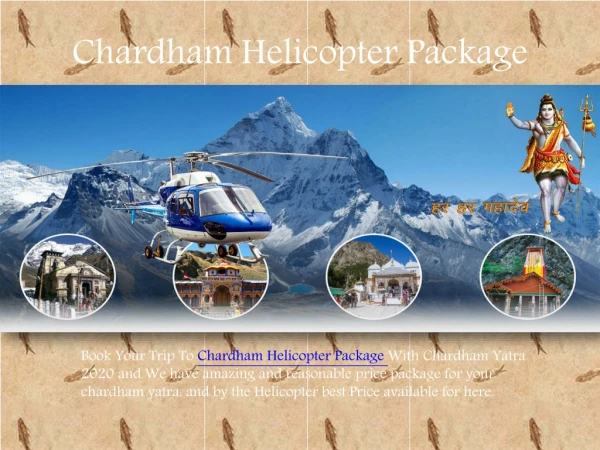 Chardham Helicopter Package