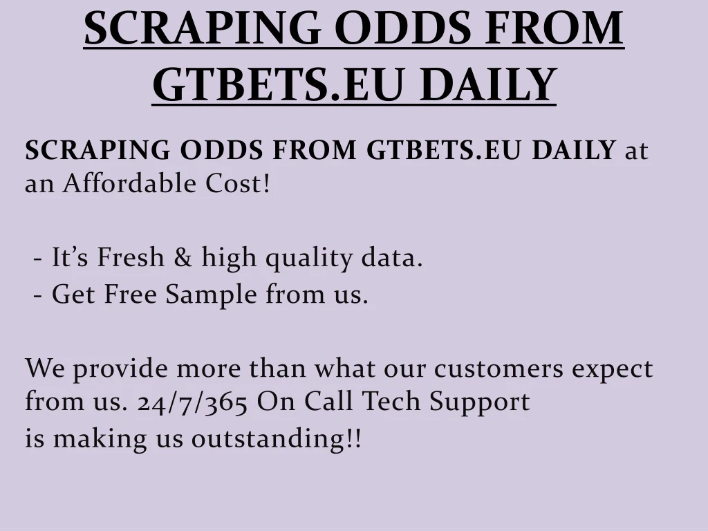 scraping odds from gtbets eu daily