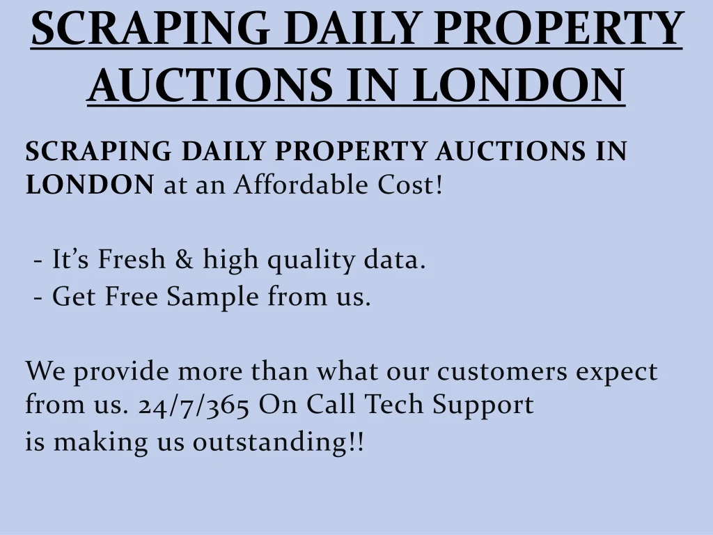 scraping daily property auctions in london