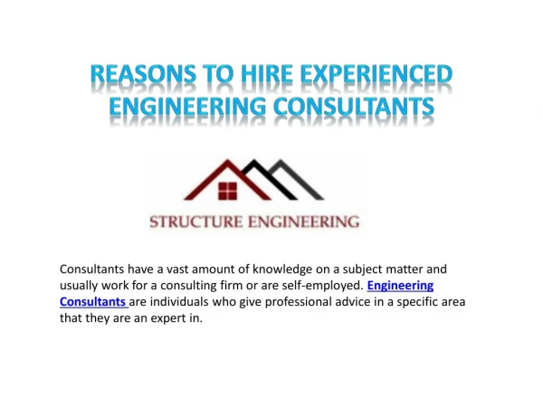 Reasons to Hire Experienced Engineering Consultants