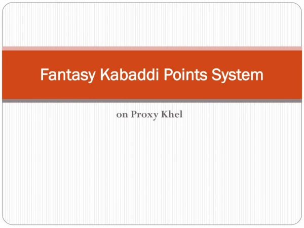 Fantasy Kabaddi Points System
