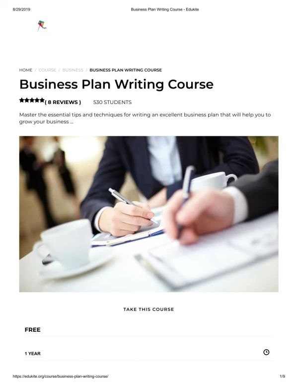 Business Plan Writing Course - Edukite