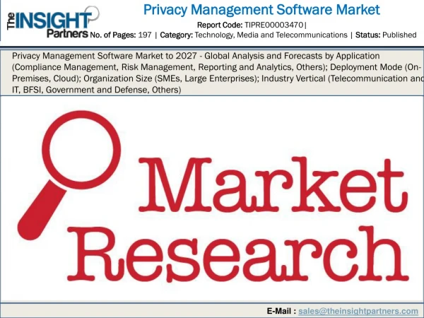Privacy Management Software Market to 2027 - Global Analysis