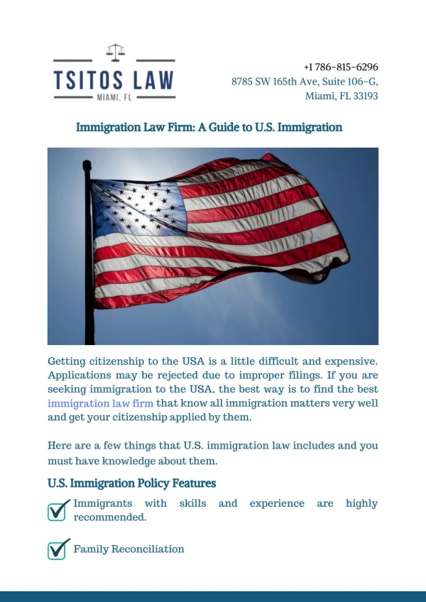 Immigration Law Firm: A Guide to U.S. Immigration
