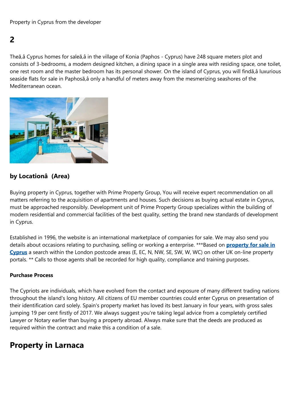 property in cyprus from the developer