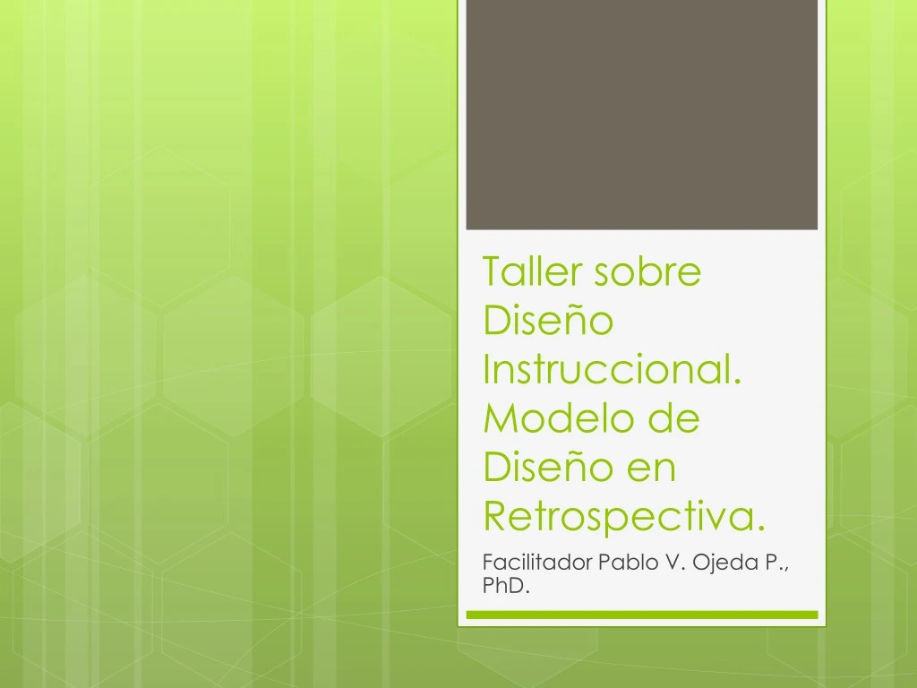 taller sobre dise o instruccional modelo de dise