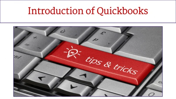 Introduction of Quickbooks