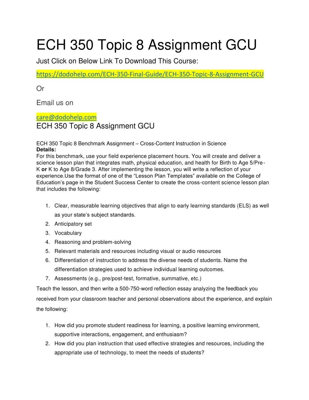 ech 350 topic 8 assignment gcu