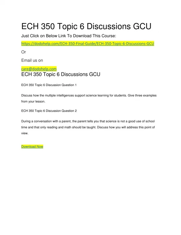 ech 350 topic 6 discussions gcu