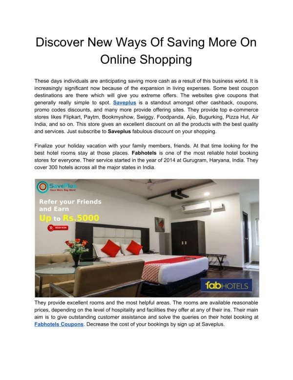 Discover New Ways Of Saving More On Online Shopping