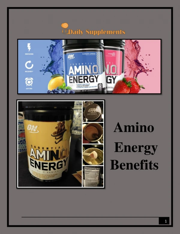 Tons of Benefit provided by amino energy supplements