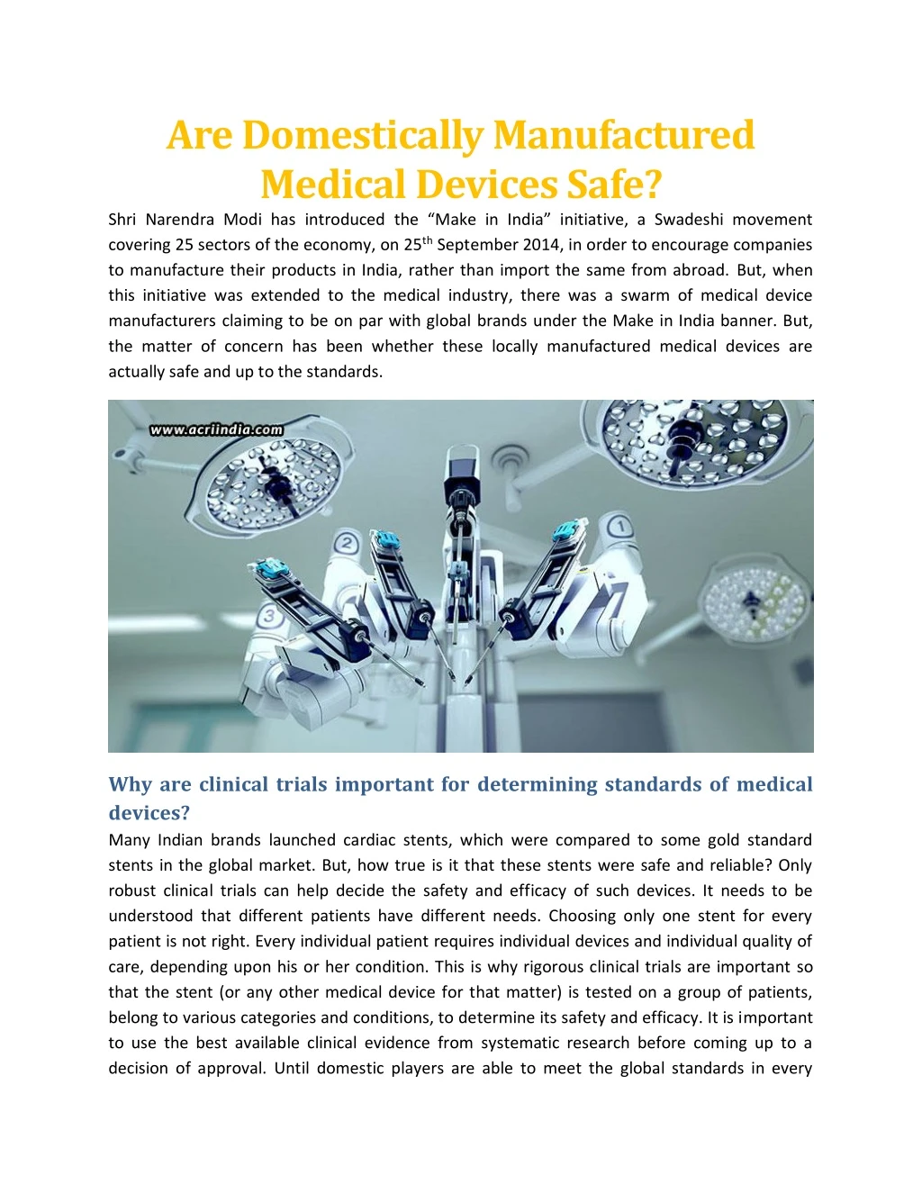 are domestically manufactured medical devices