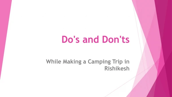 Do's And Don'ts while Making a Camping Trip in Rishikesh