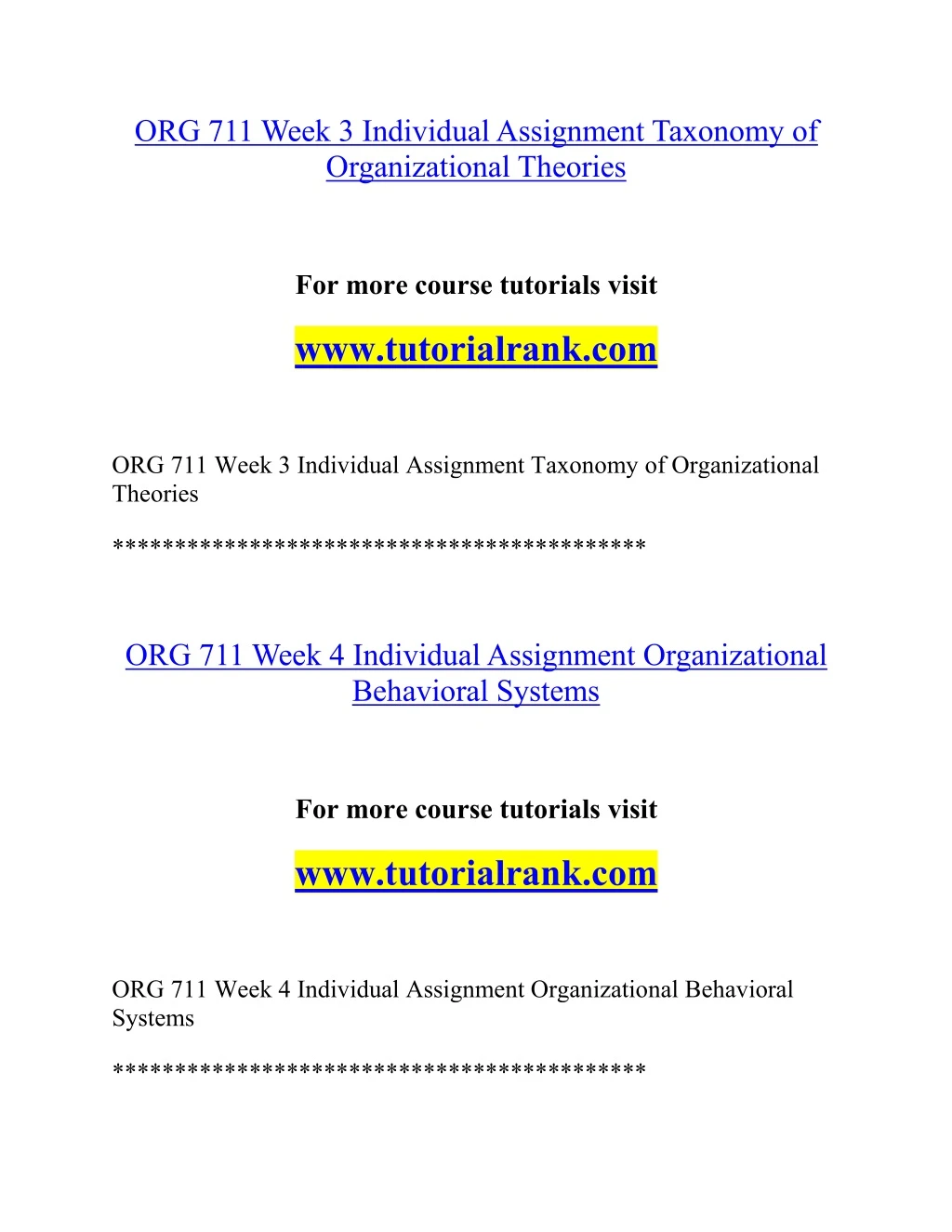 org 711 week 3 individualassignment taxonomy