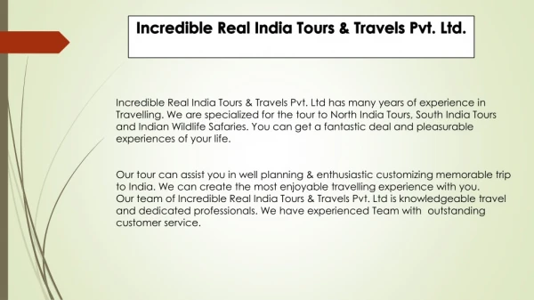 Incredible Real India Tours & Travels Pvt. Ltd.