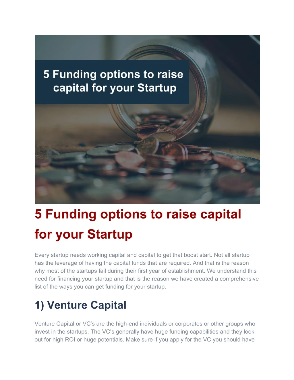 5 funding options to raise capital for your
