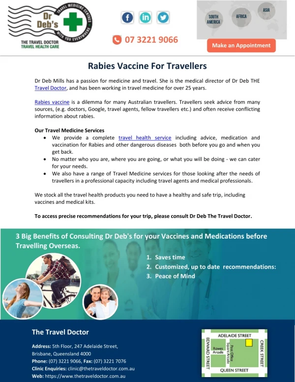 Rabies Vaccine For Travellers
