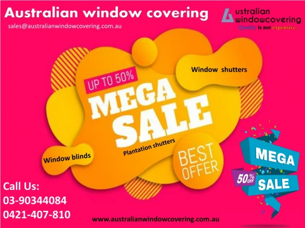 Window shutters offer in Melbourne