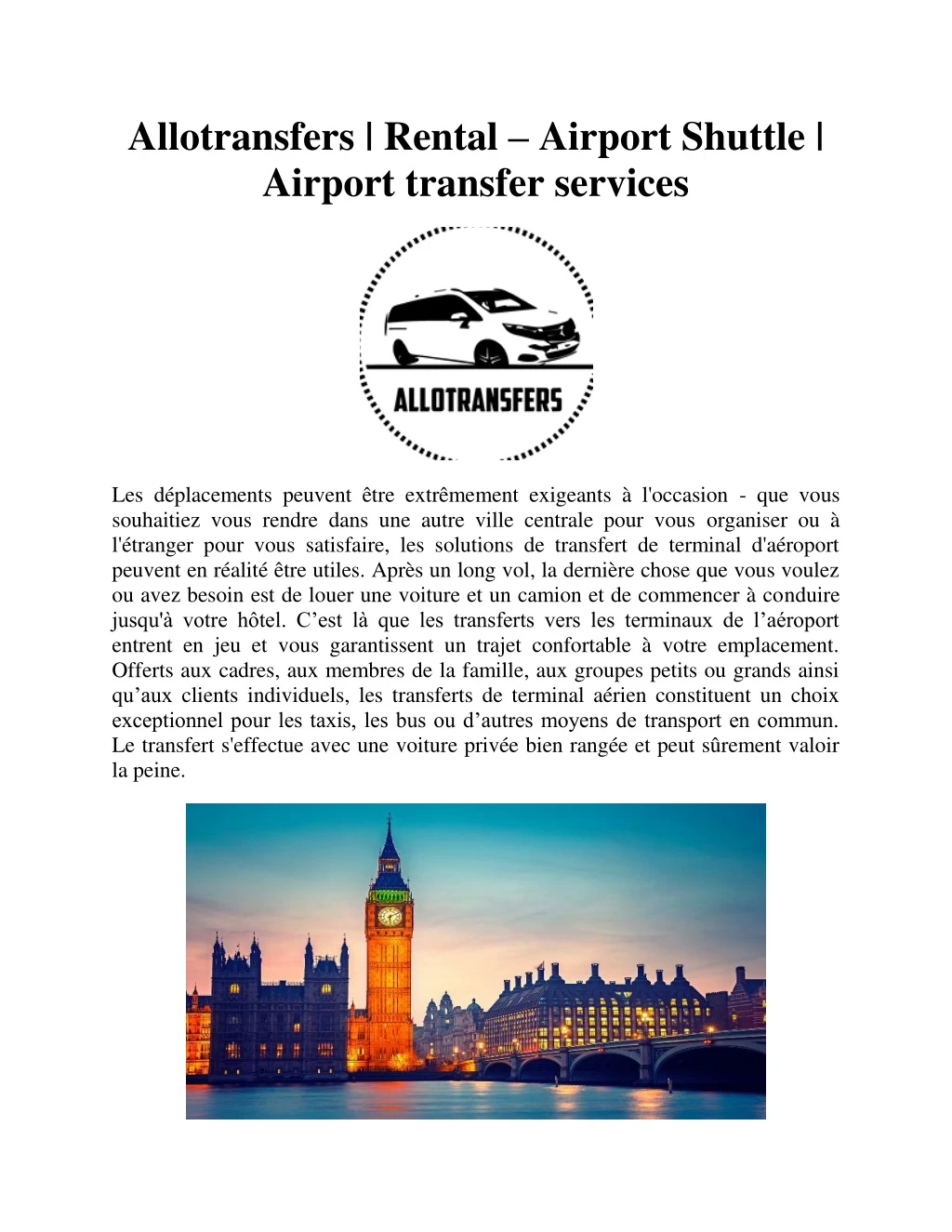 allotransfers rental airport shuttle airport