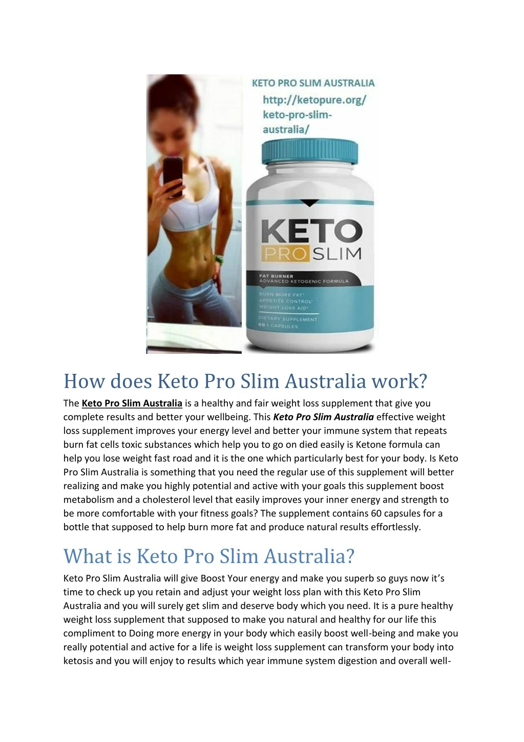 how does keto pro slim australia work