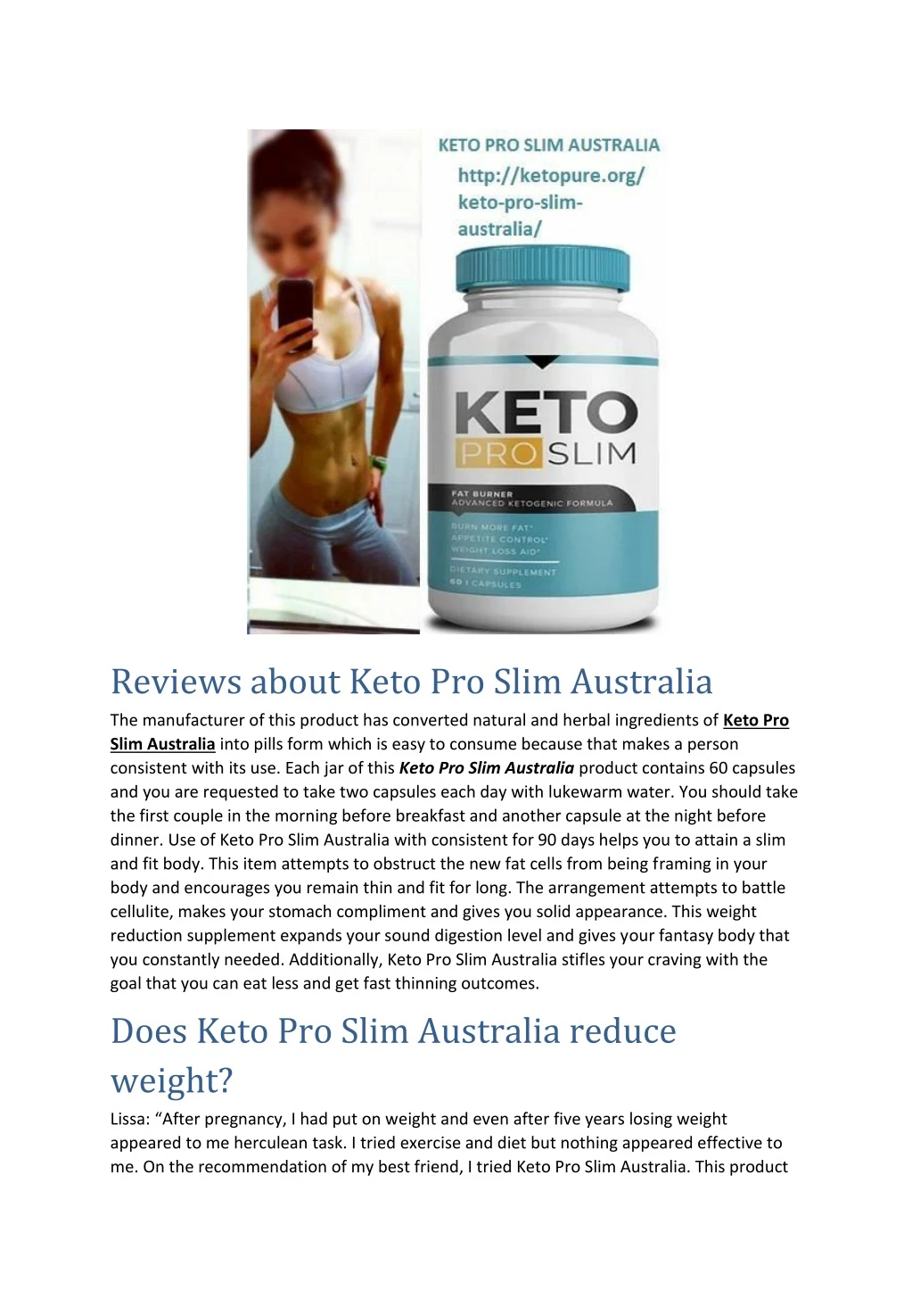 reviews about keto pro slim australia